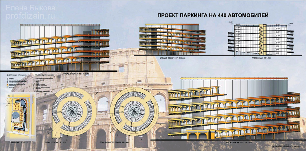 План многоуровневой парковки