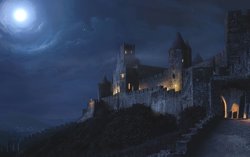 замок Фариус ночью