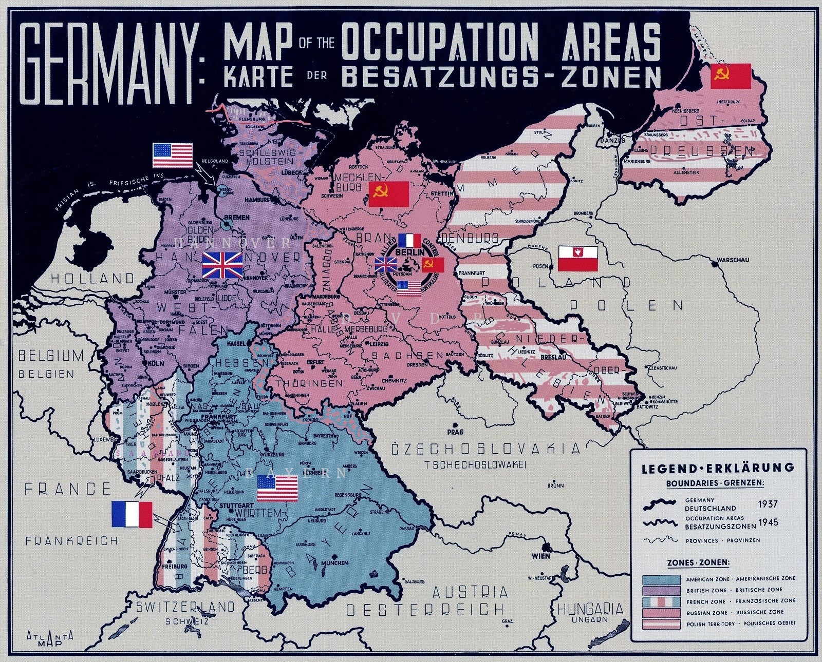 Оккупация земли. Оккупационные зоны Германии 1945. Зоны оккупации Германии в 1945 карта. Карта оккупации Германии на май 1945. Карта Советской зоны оккупации Германии.