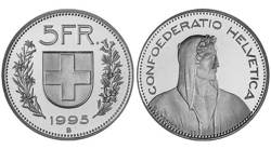монета в 5 швейцарских...