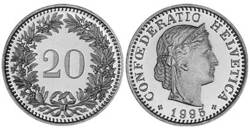 монета в 20 раппенов