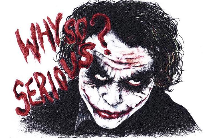 Why so angry. Why so serious надпись.