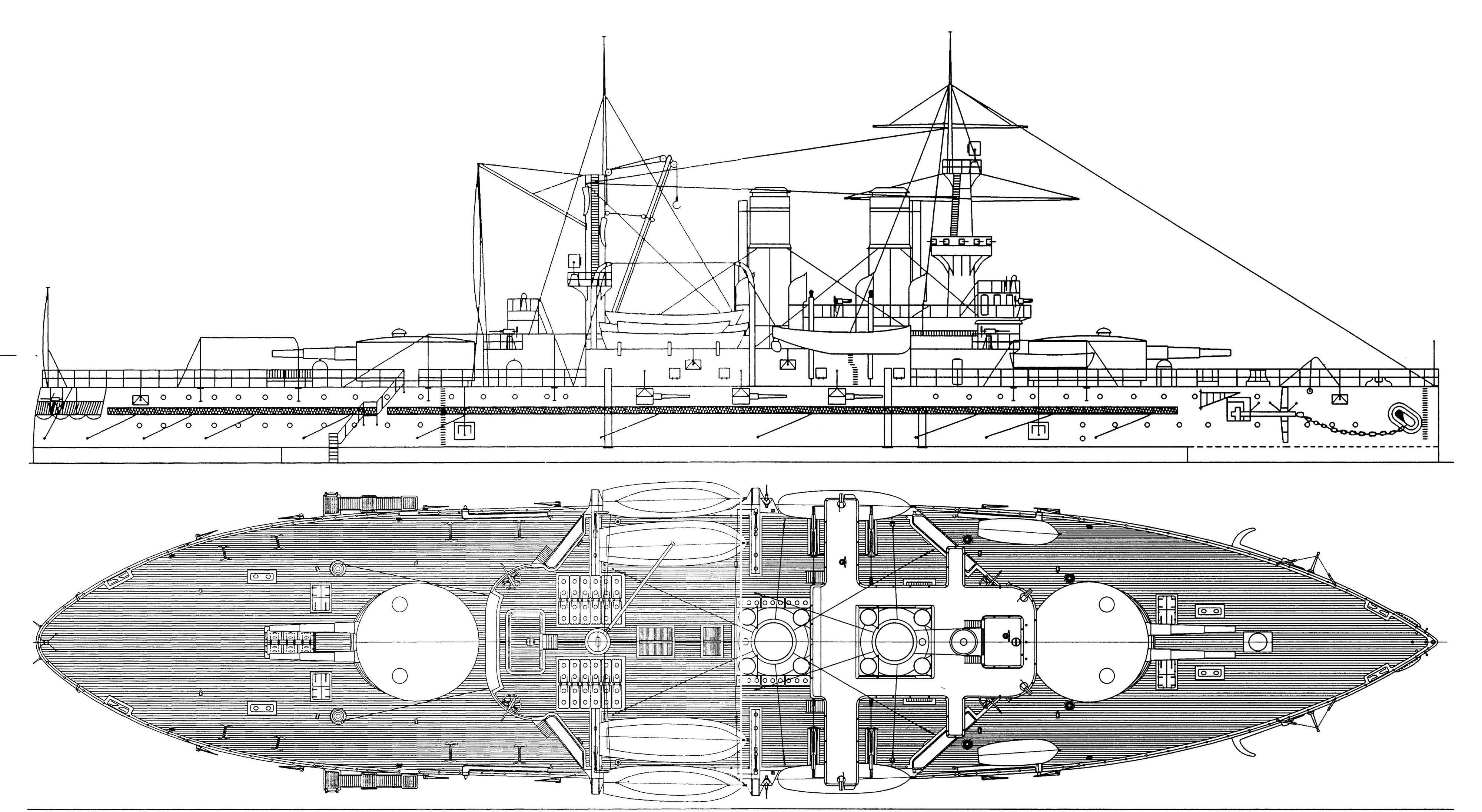 Эскадренный броненосец евстафий чертежи