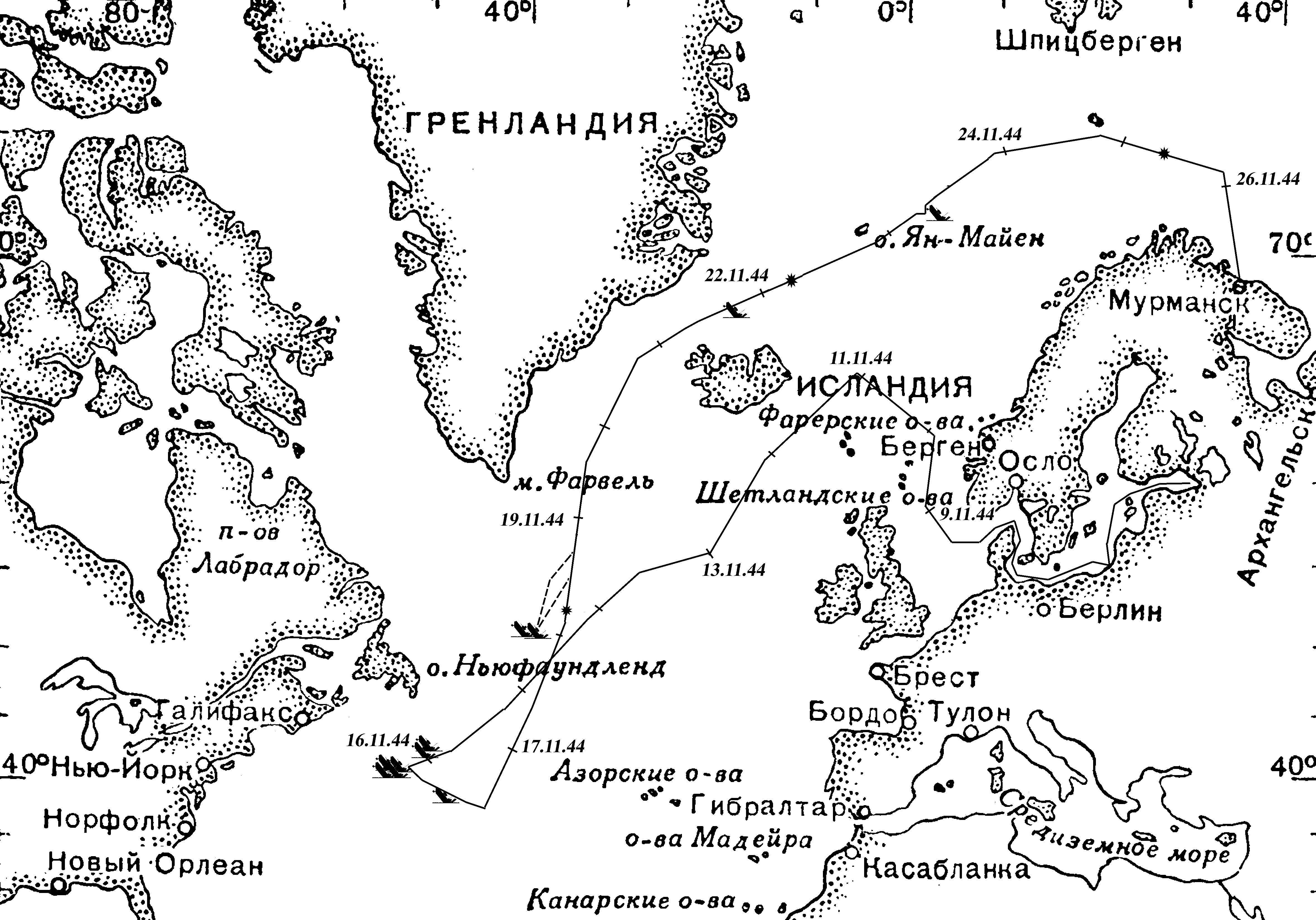 Карта похода 2 тихоокеанской эскадры