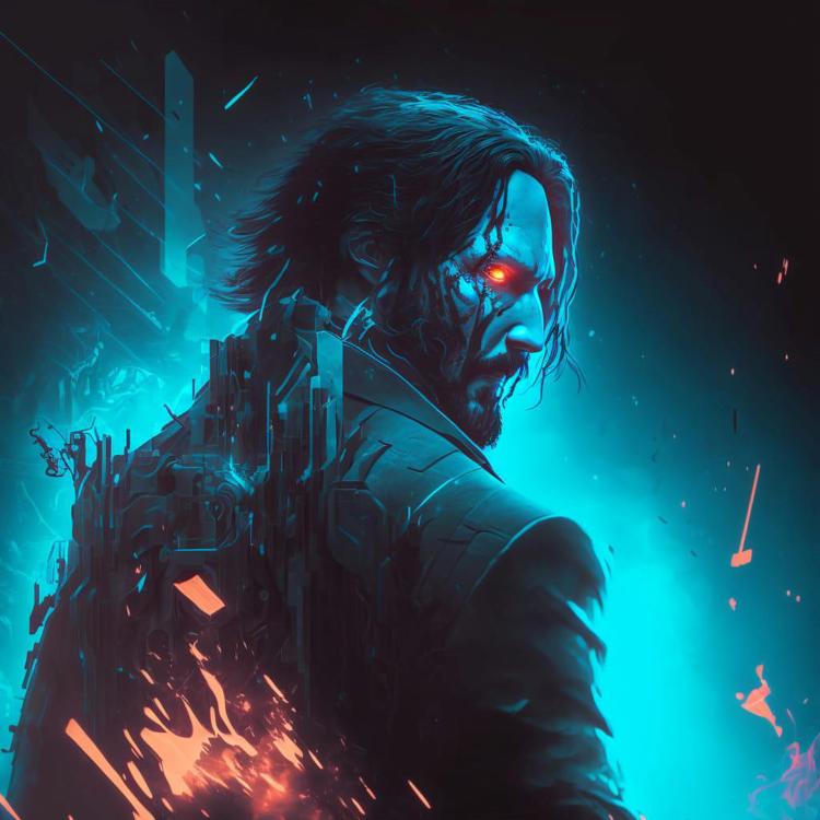 Изменение уик 2023. John Wick Cyberpunk. Джон уик киберпанк. Джон уик 1. John Wick фан-арт.