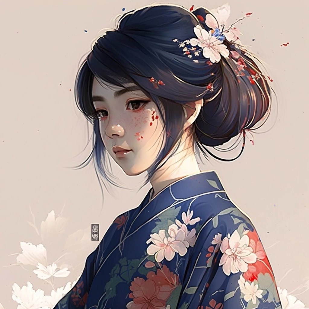 Эйко Цукими арт. Blooming Japan Art aime.