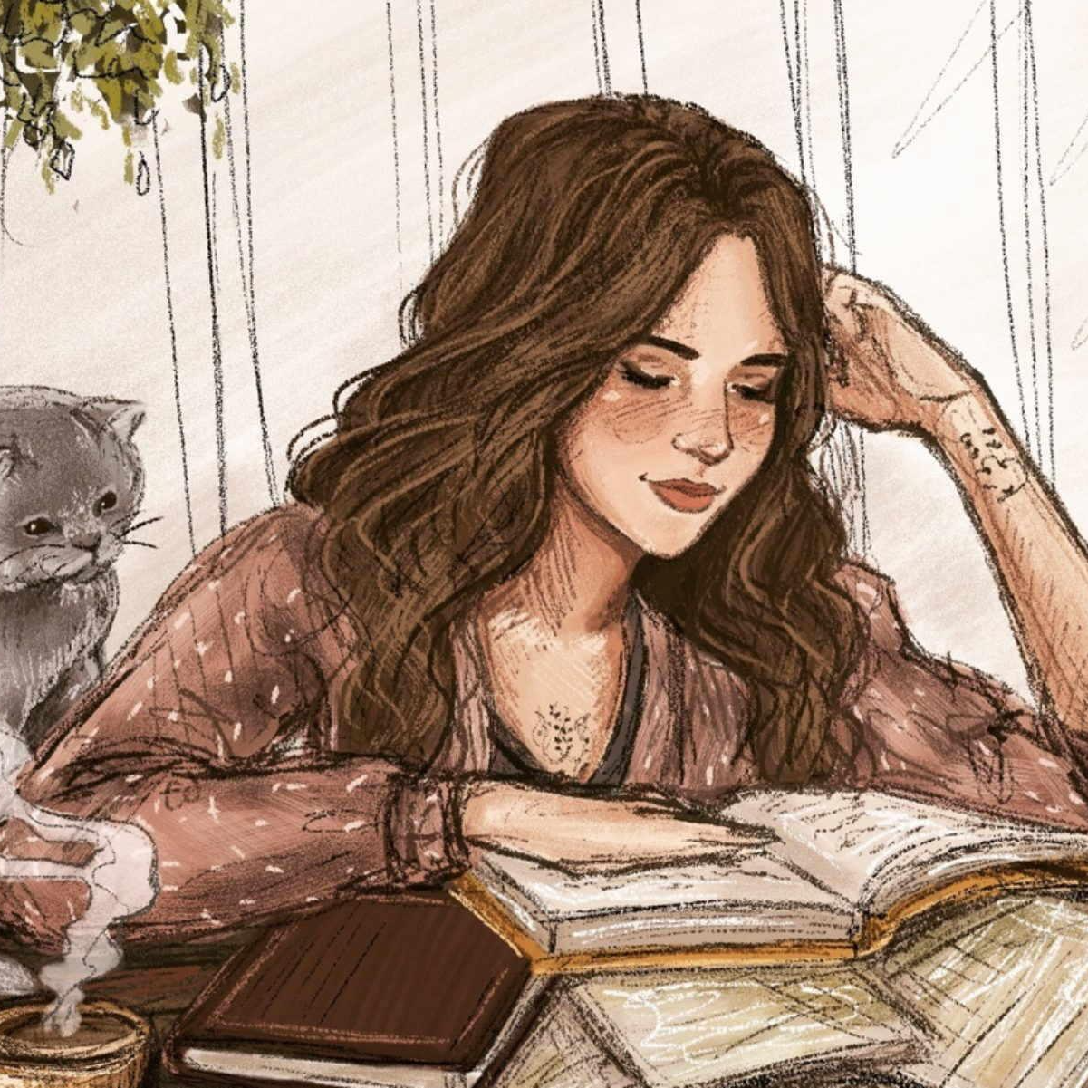 Читать 1 и тоже. Девушка с книгой. Девушка с книгой арт. Писательница рисунок.