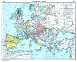 Карта Европы 1650 г