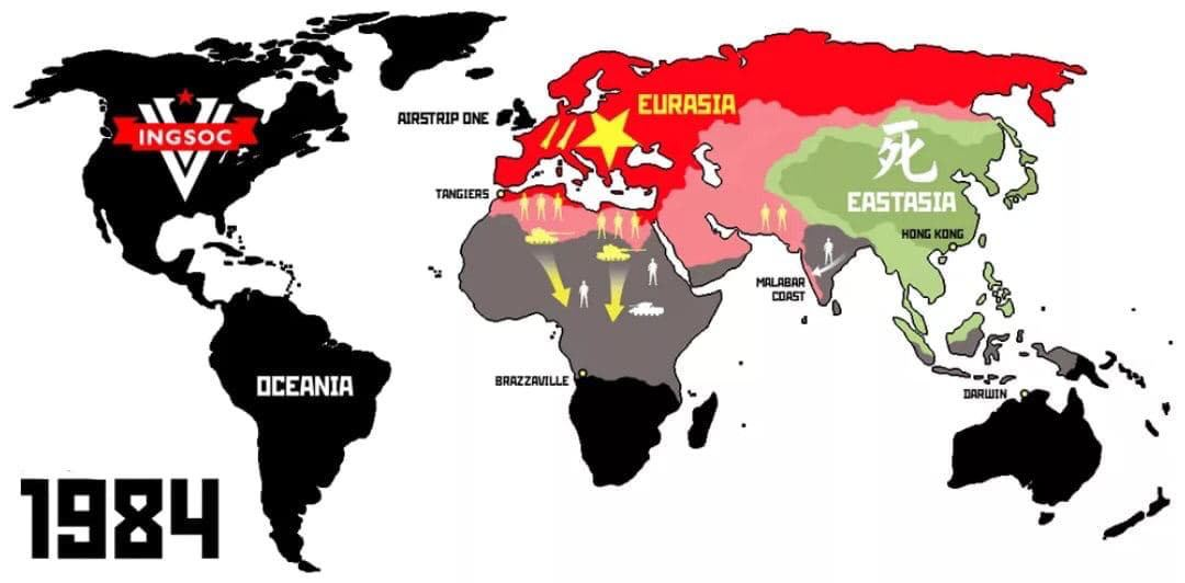 1984 Джордж Оруэлл карта мира. Карта мира в романе 1984 Джорджа Оруэлла. Океания Евразия и Остазия на карте мира. Оруэлл 1984 карта Океании.