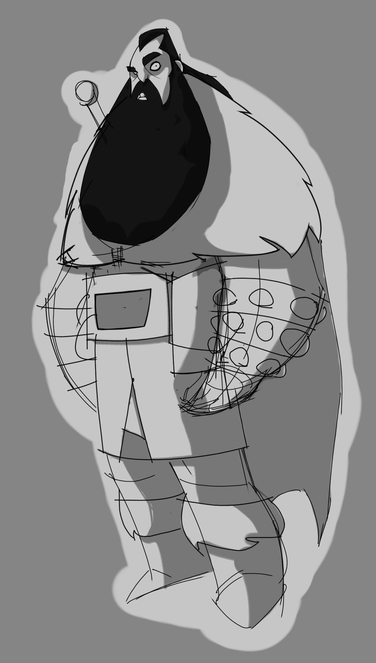 В дальнейшем я почему-то решил заменить топор на меч.