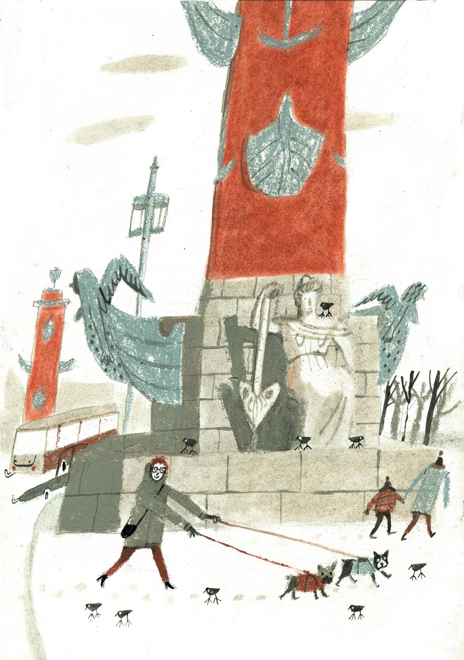 Ростральные колонны, Петербург