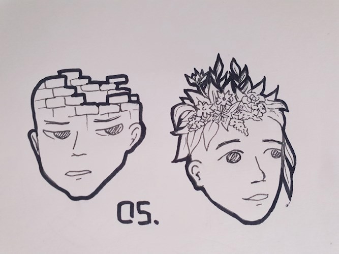 Обложка произведения Маринетт Мортем: Цветочные Черепа Inktober - 5