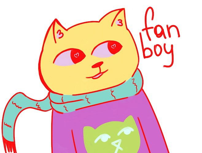 Обложка произведения Картина Маринетт Мортем: Милый кот в худи- fan boy