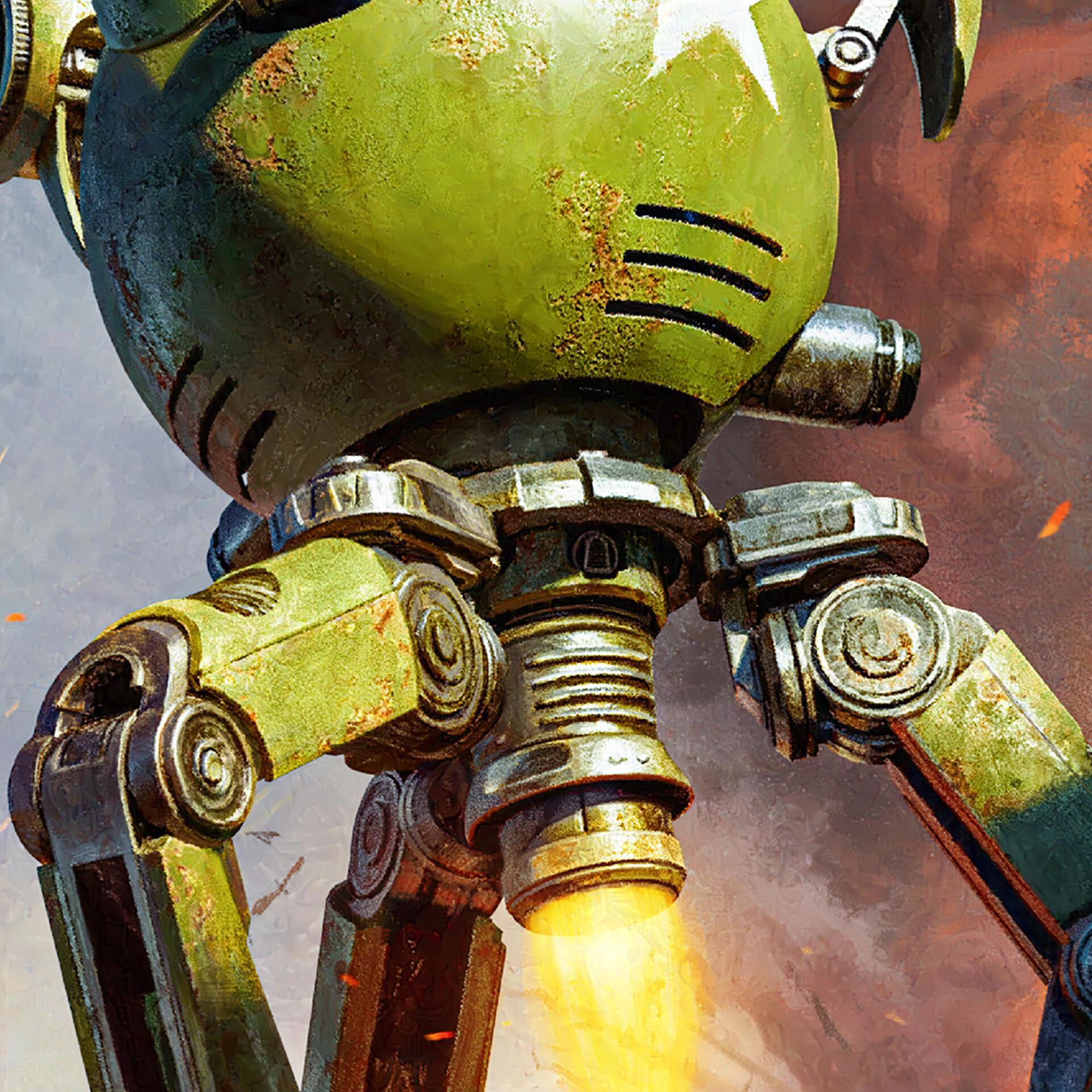 Реактивный двигатель робота напоминает обычный ракетный.