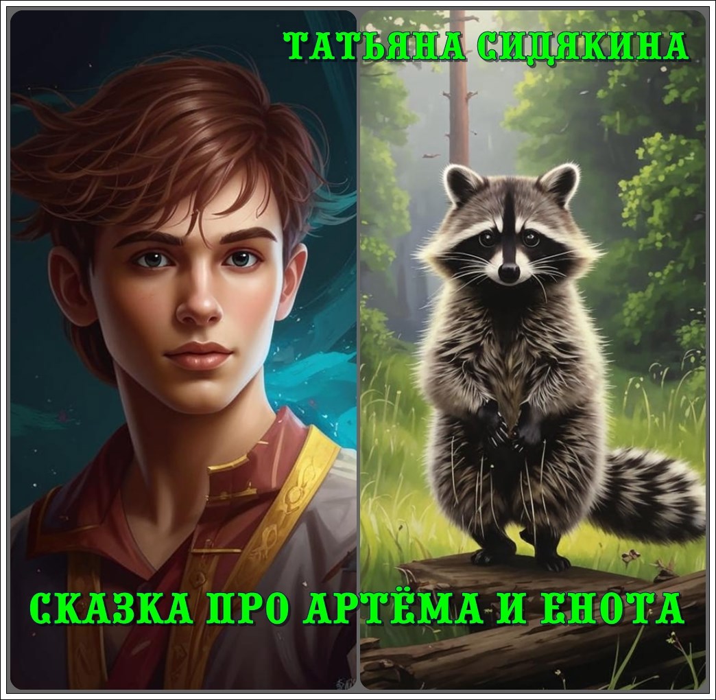 Обложка произведения Сказка про Артёма и енота