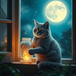 Обложка произведения Кот Евлампий и консервированный лунный свет