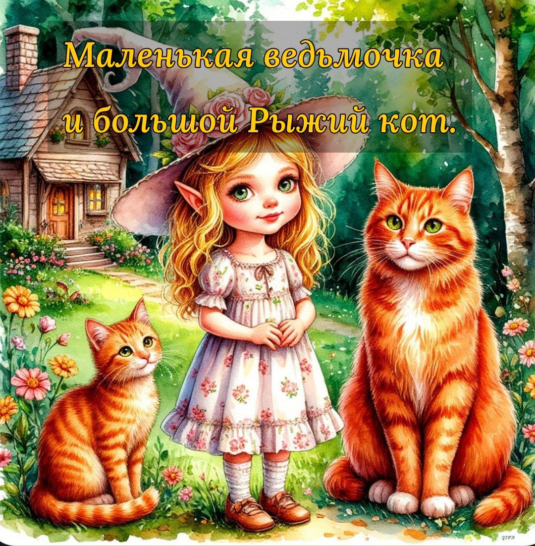 Обложка произведения Маленькая ведьмочка и большой рыжий кот