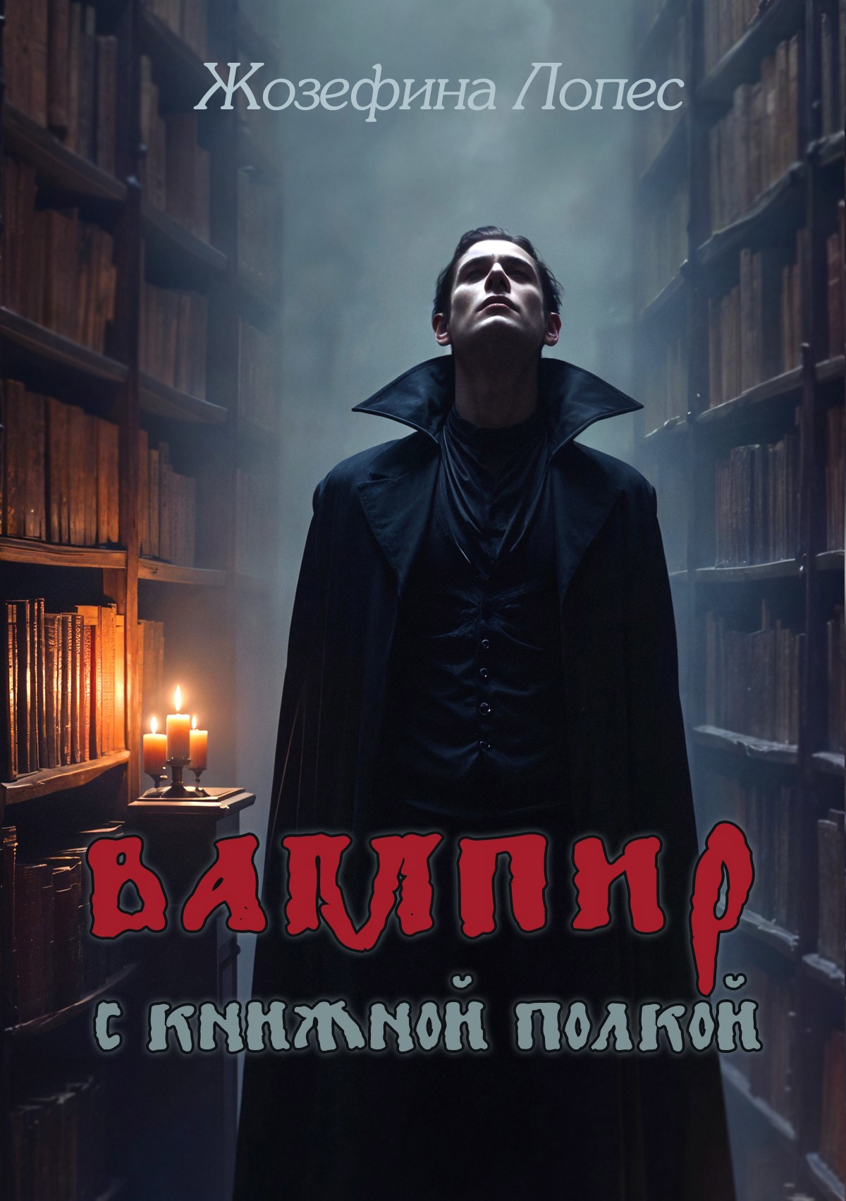 Обложка произведения Вампир с книжной полкой
