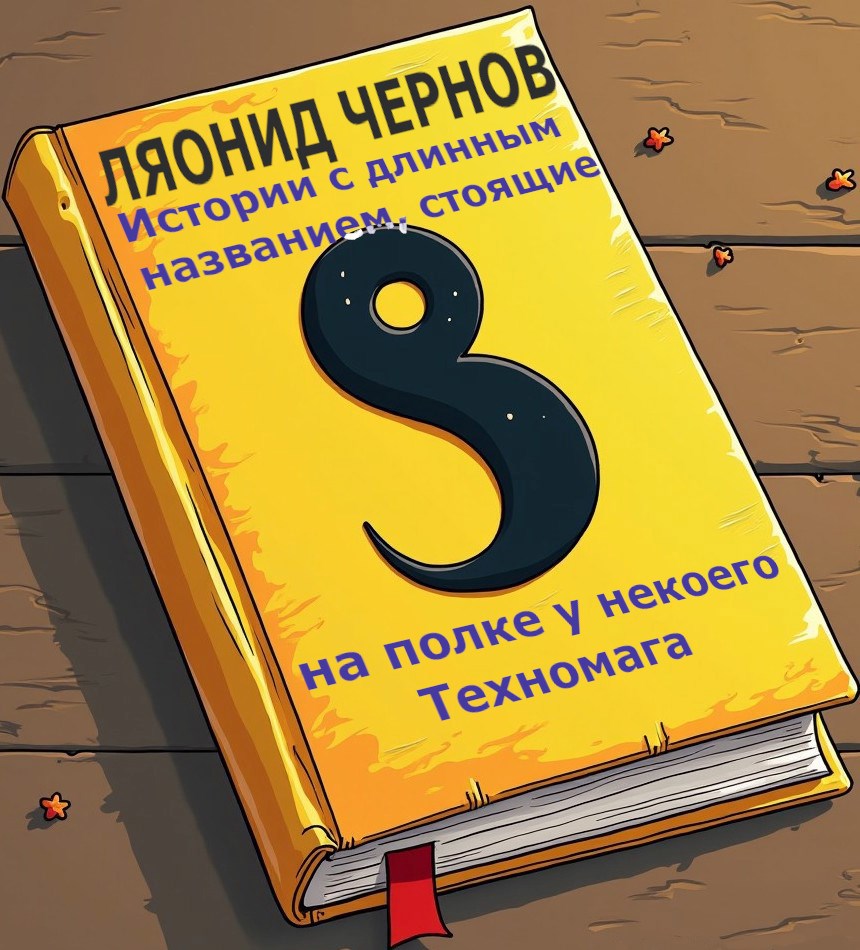 Обложка произведения Истории с длинным названием, стоящие на полке у некоего Техномага