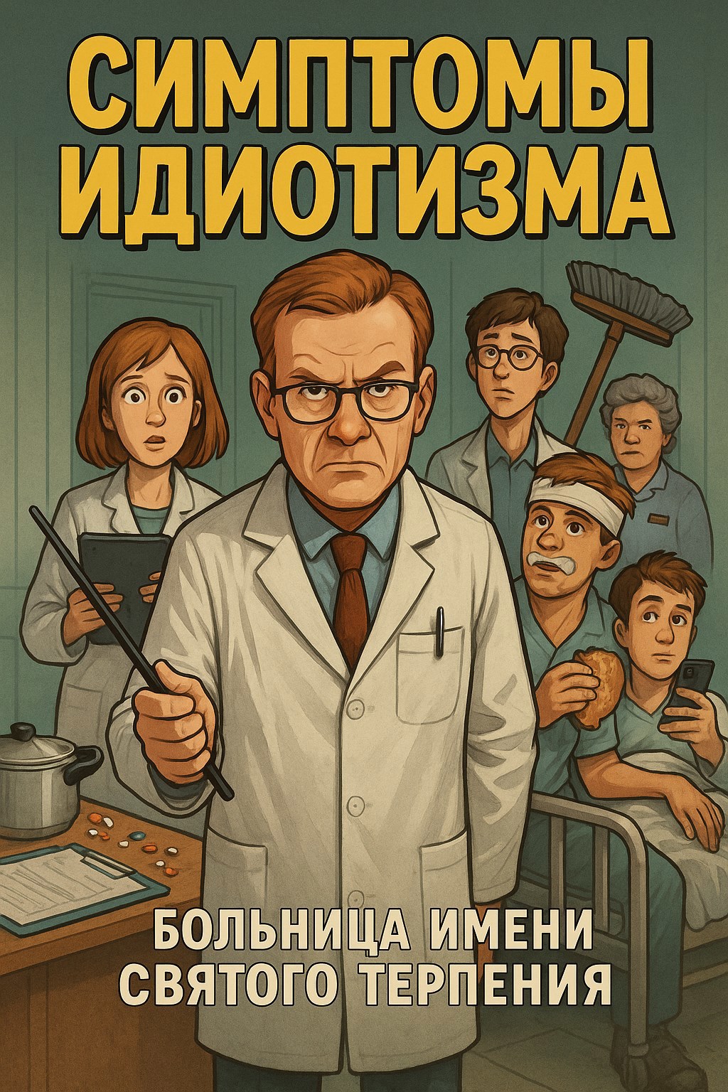 Обложка произведения «Симптомы идиотизма» или «Больница имени святого терпения»