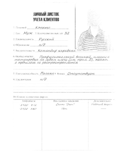 Бордельная карточка...
