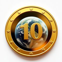 Монета номиналом в 10...