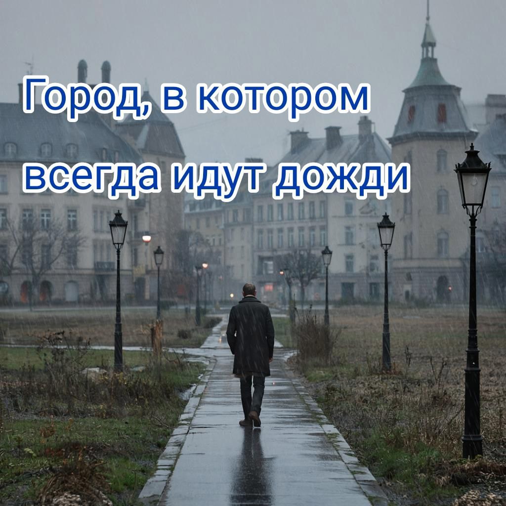 Обложка произведения Город, в котором всегда идут дожди