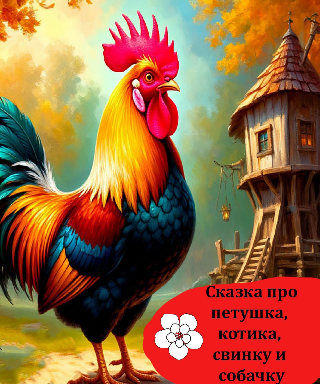 Обложка произведения Сказка про петушка, котика, свинку и собачку