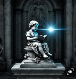 Статуя мальчика с книгой