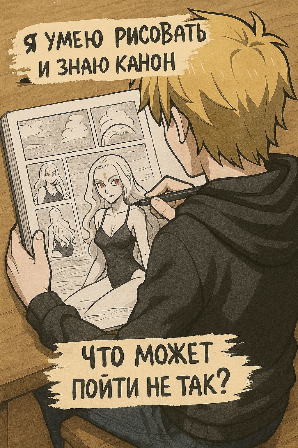 Обложка произведения RWBY. Я умею рисовать и знаю канон. Что может пойти не так?
