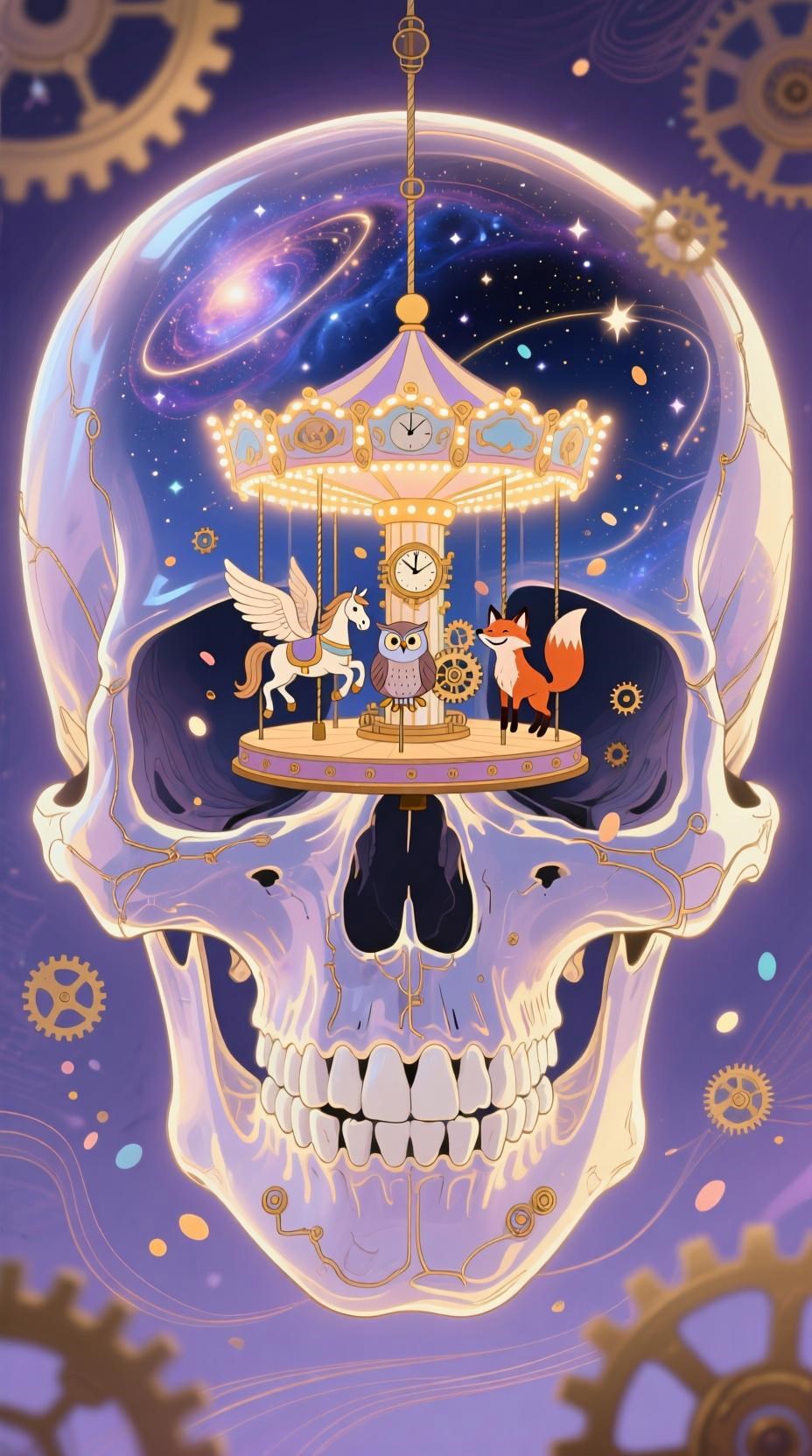 Обложка произведения Карусель в центре черепа