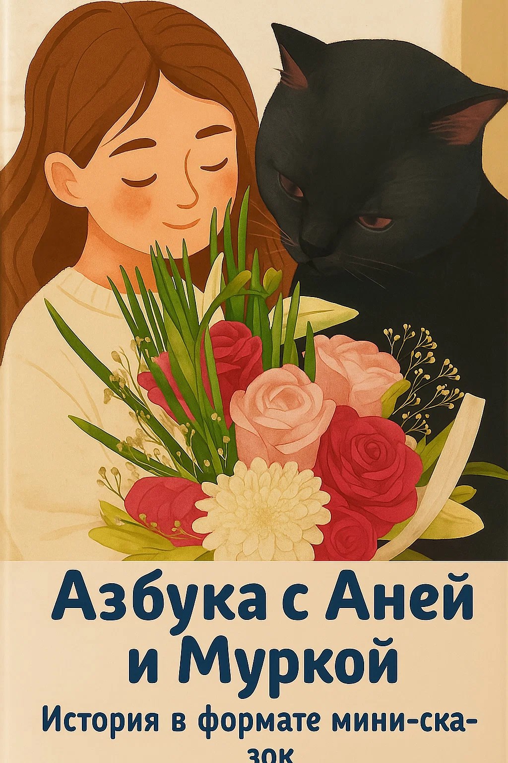 Обложка произведения Азбука с Аней и Муркой. История рассказ в формате мини-сказок.