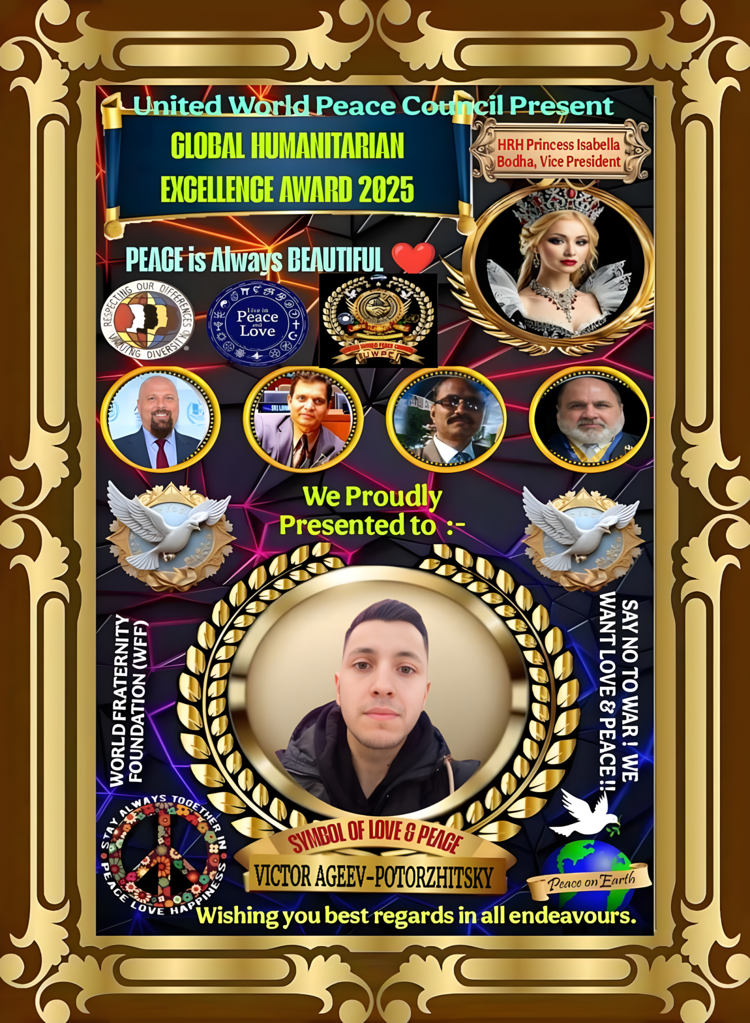 Получил сертификат "Глобальной гуманитарной премии Excellence 2025" - Виктор Агеев-Полторжицкий