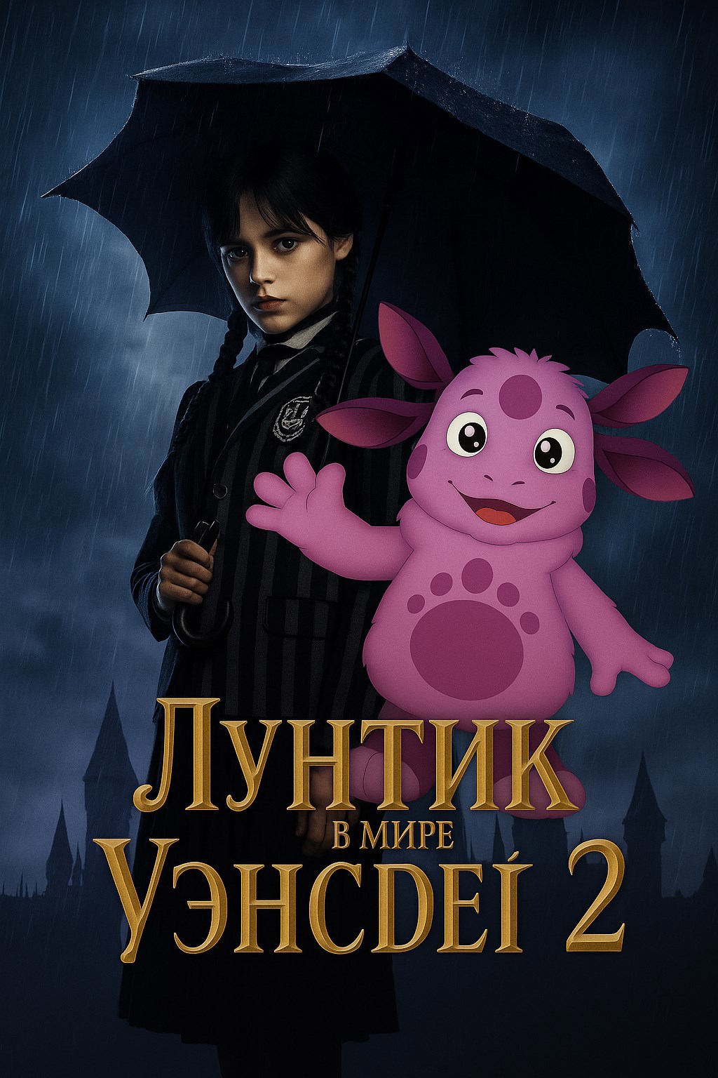 Обложка произведения Лунтик и Уэнсдэй. Часть 2