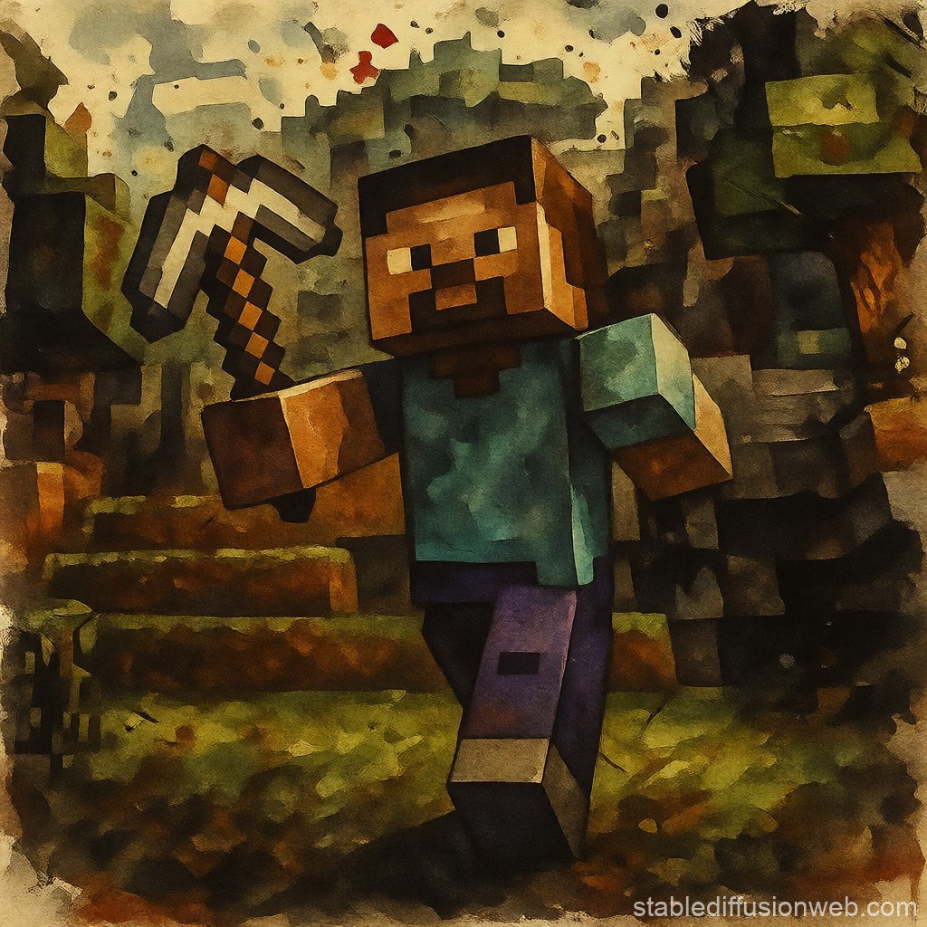Обложка произведения «Молчаливый» — концепт истории ужасов в Minecraft