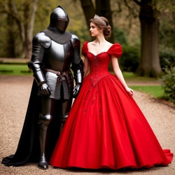 Юмен в саду с принцессой