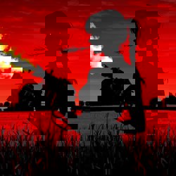 Настя с мини-огнемётом