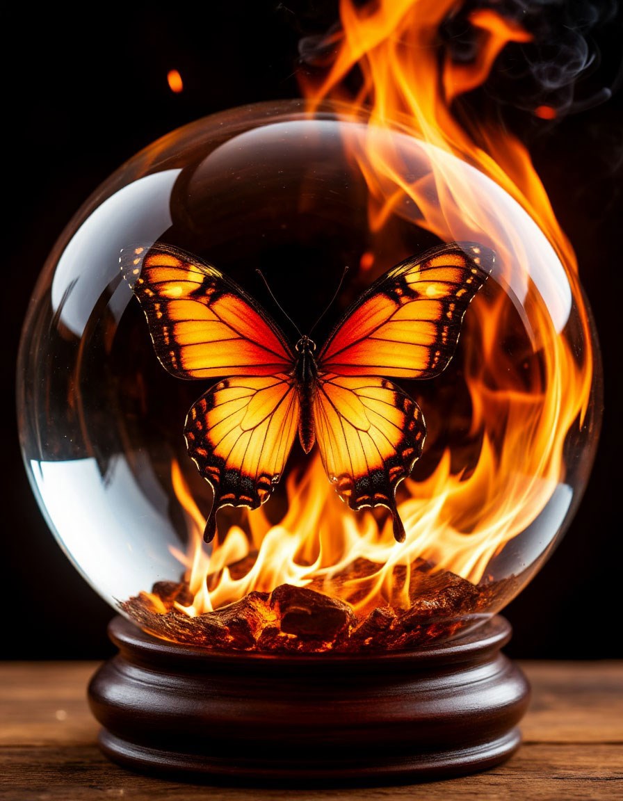 Обложка произведения Бабочка в хрустальном шаре