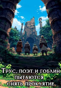 Обложка произведения Трус, поэт и гоблин пытаются снять проклятие.