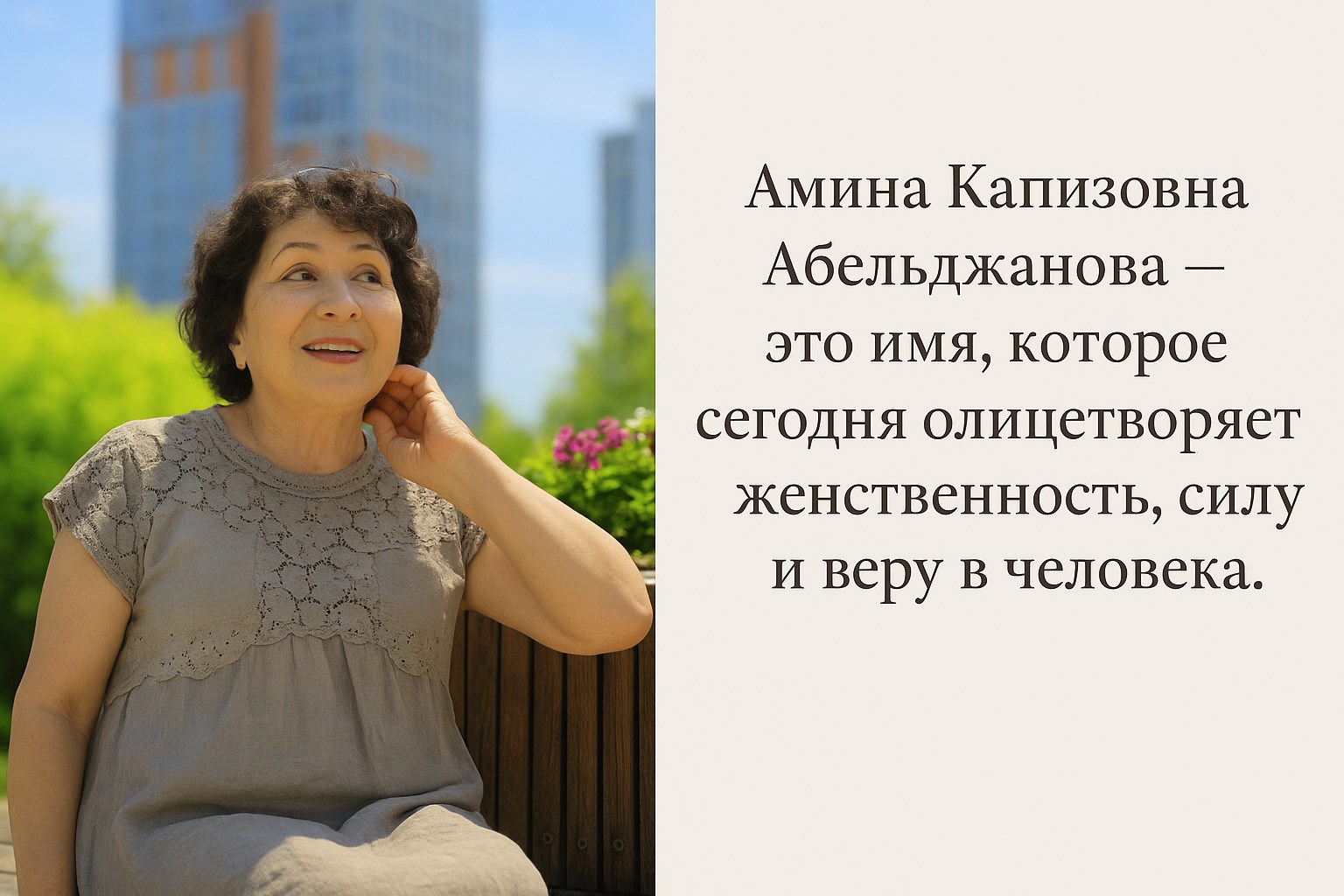 Обложка произведения Амина Капизовна Абельджанова — женщина, которая верит и вдохновляет