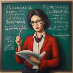 Та учительница,...