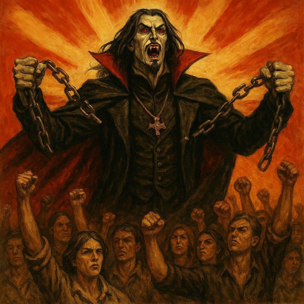 Обложка произведения Алукард: Освобожденный Дракула как символ освобожденного народа