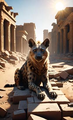 Гиена на руинах Кермы