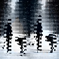 Загадочный человек и волк