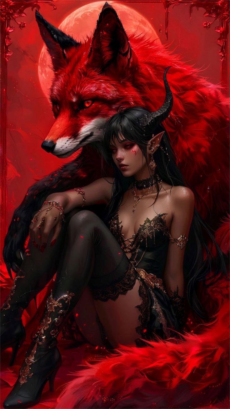 Обложка произведения Красная Луна и Лисья Душа.