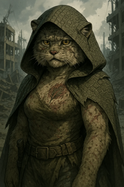 Манул бредущей по пустыне