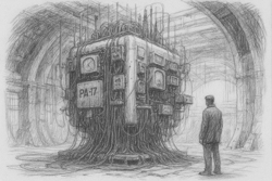 В центре зала стоял...