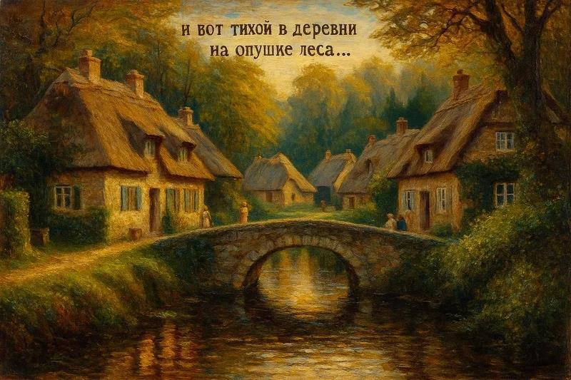 и вот тихой в деревни на опушке леса.