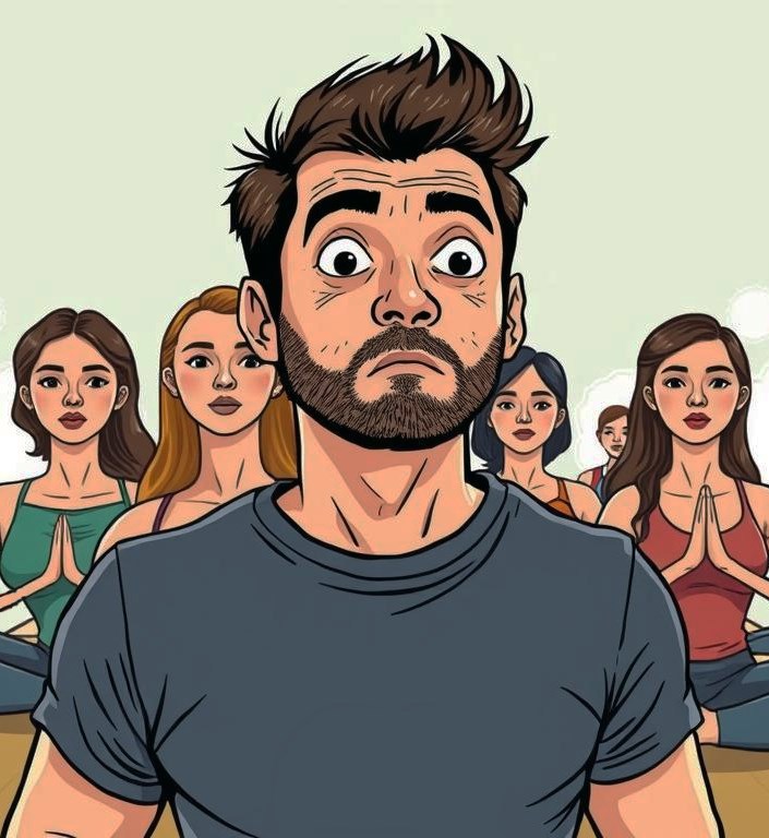 Обложка произведения Жена привела мужа впервые на йогу