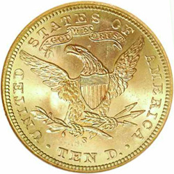 Золотая монета в 10...